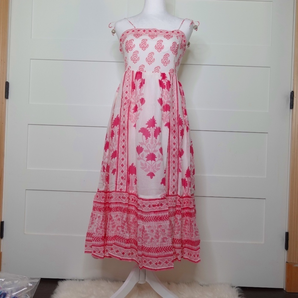 oliphant dress NWT tie strap midi jaipur pink size XS and Size Small available